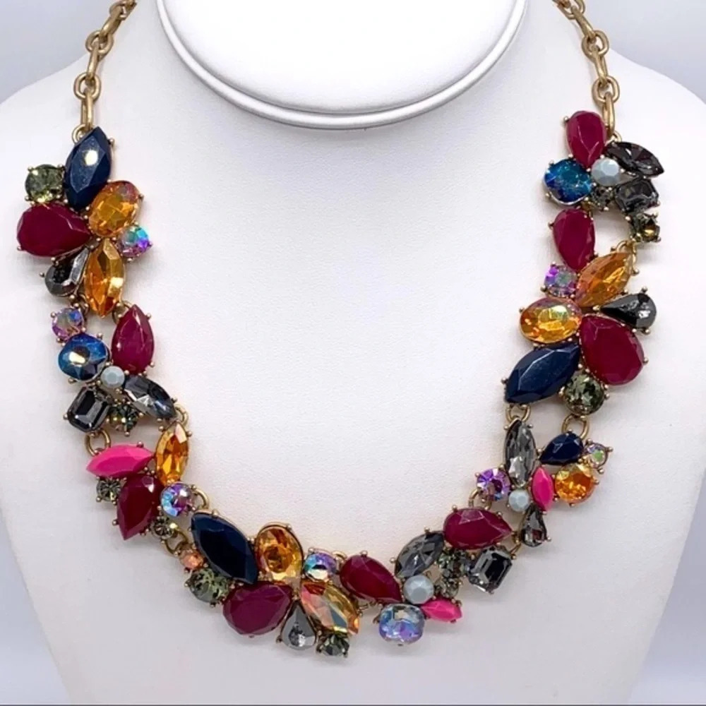 J. Crew Dark Peony Jeweled Necklace